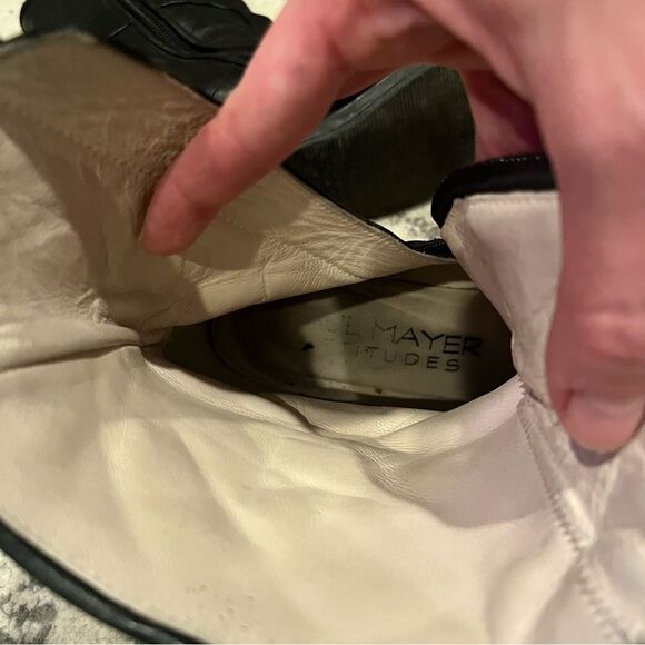 Paul Mayer Attitudes Black Quilted Leather Side Zip Buckle Boots Size 6.5 - Picture 9 of 9